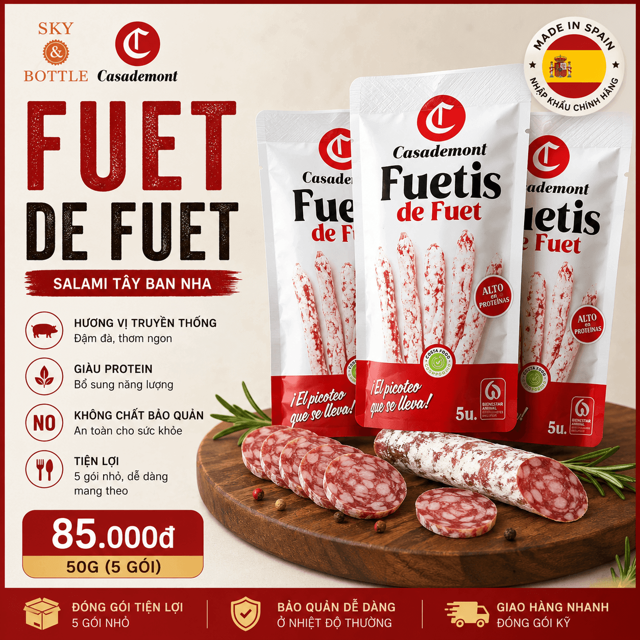 Salami Casademont Fuetis de Fuet